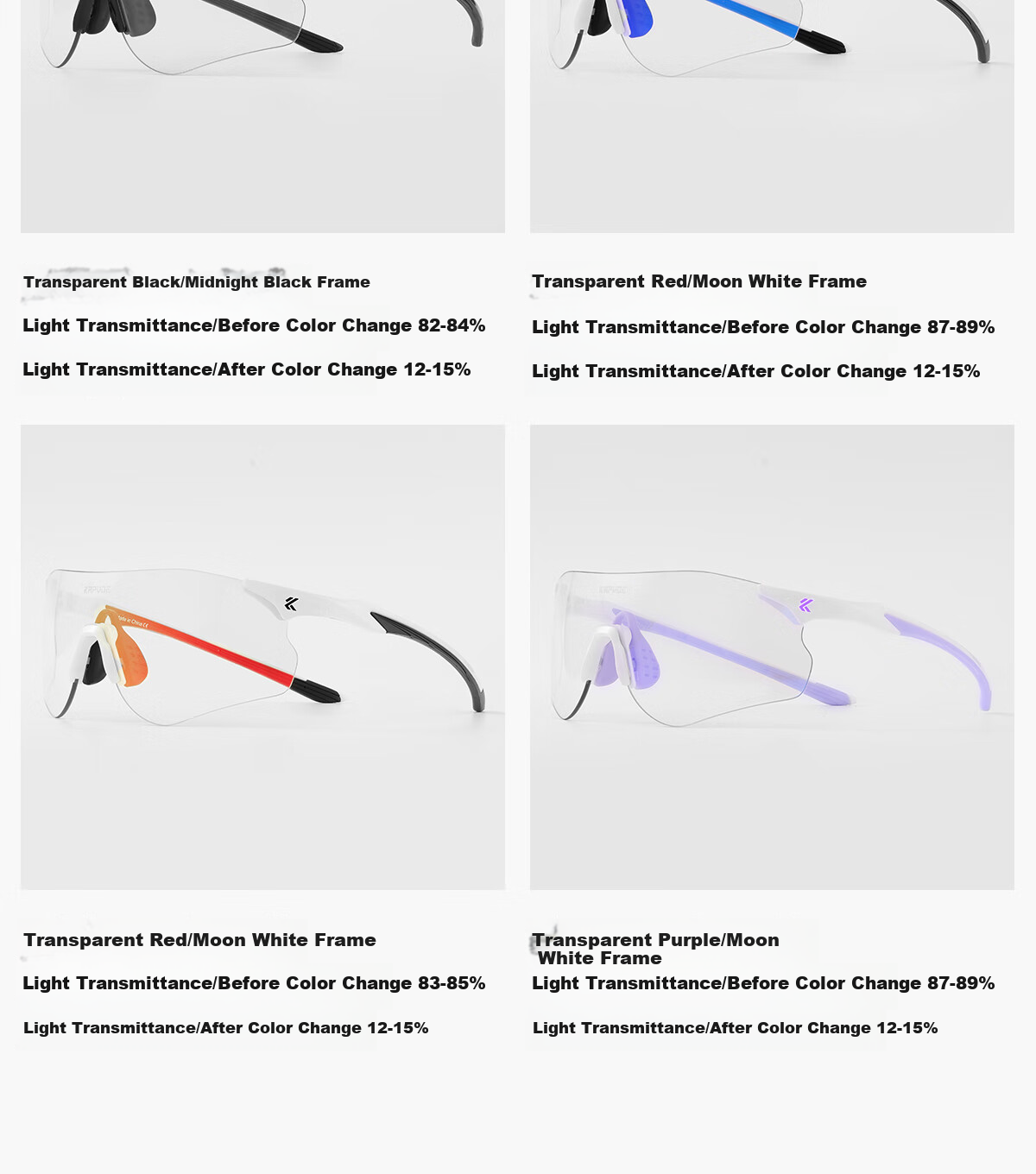 KAPVOE Endurance Star Running Glasses, Marathon Photochromic Professional Outdoor Windproof Goggles, Unisex Sunglasses 21