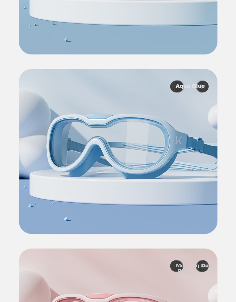 Keep Children's Swimming Goggles, Waterproof Anti-Fog High-Definition Swim Glasses, Large Frame Diving Goggles for Girls And Boys, Swimming Cap Set 13