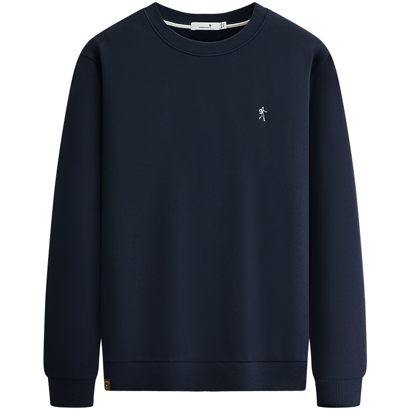 DANCING WOLVES Xinjiang Long-Staple Cotton Versatile Breathable Men's Sweatshirt 102 Dark Blue (Fleece Lined) XL (180)