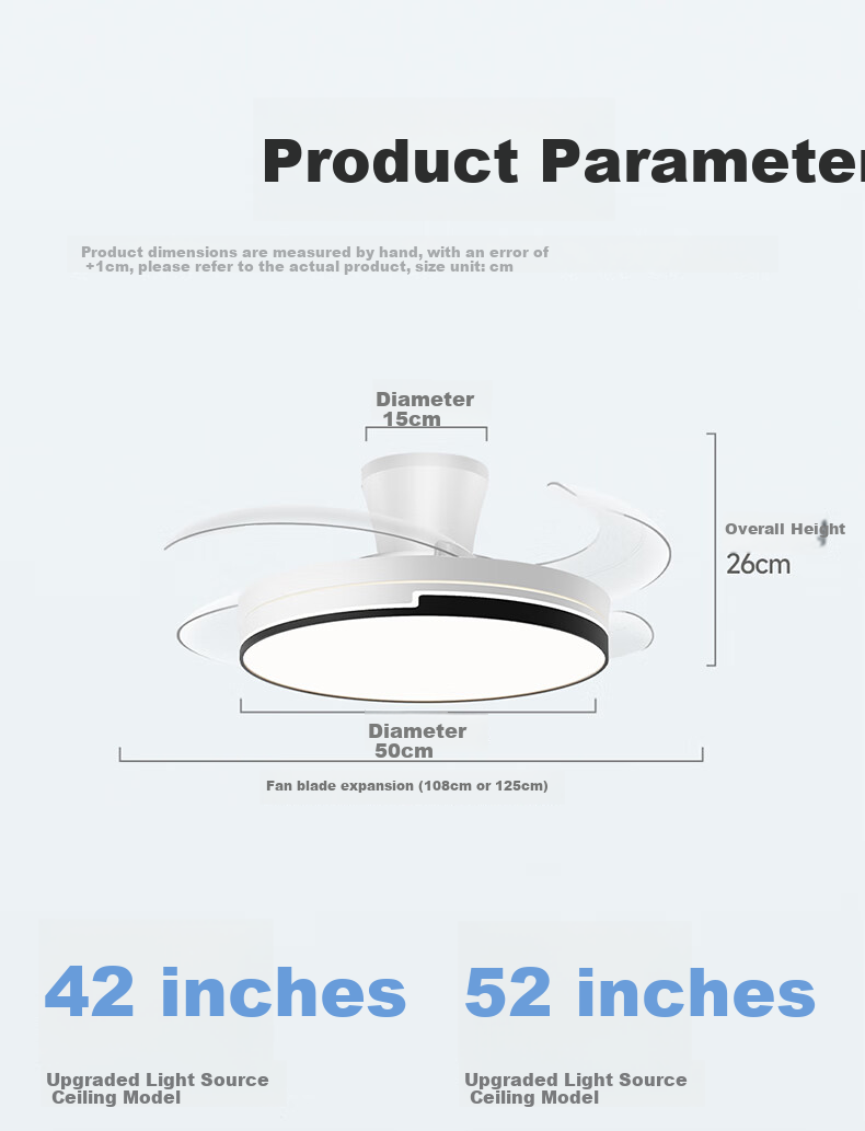 HP Fan Light Pure Eye Protection Invisible Fan Blades Dining Room Remote Dimming Integrated Ceiling Fan Light Zhongshan Lighting Zhenzhiguang 26