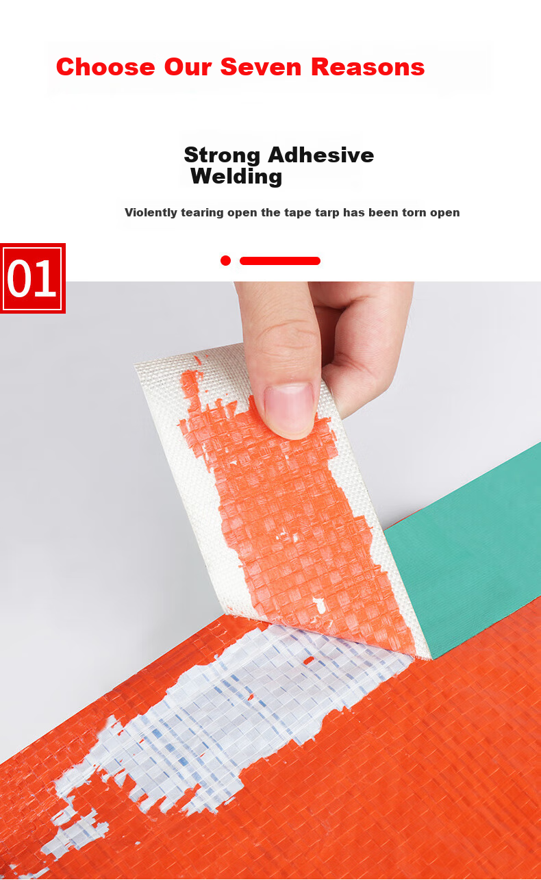 Mileqi Tarpaulin Repair Tape, Strong Adhesive And Anti-Aging, Canvas Tarpaulin Patch for Holes And Rain, Truck Tape, Red - 20cm Wide * 8m Long 2