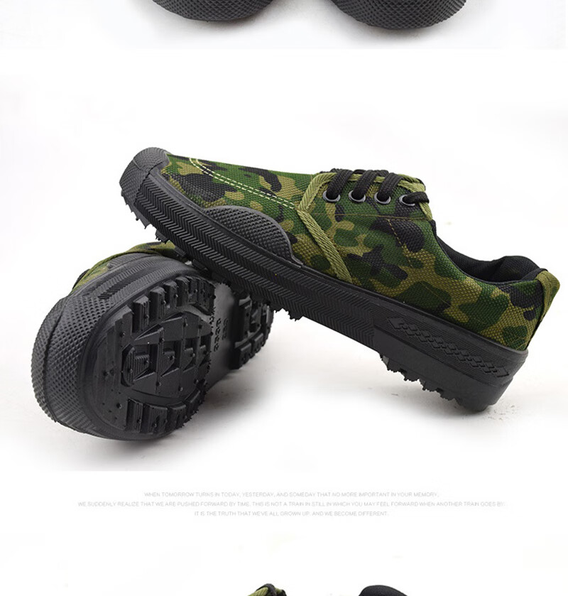 Laobaojia Camouflage Liberation Shoes Military Training Low-top Work Shoes Outdoor Construction Anti-slip Labor Protection Rubber Shoes Unisex Digital Size 43 2