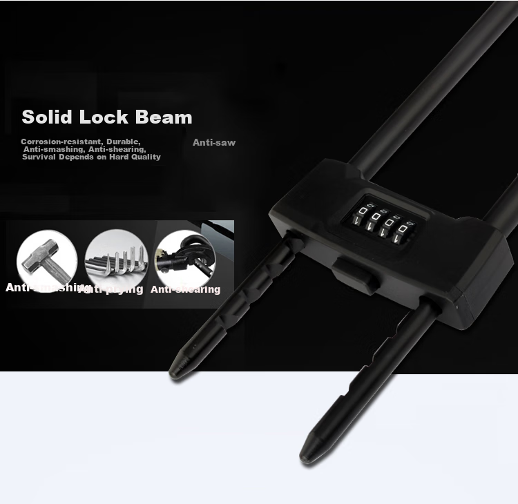 Aoben Password Lock 7601, Glass Door Lock for Double-Opening Commercial Use, Anti-Pry Lock, Office And Shop Use, Shear-Resistant U-Shaped Door Lock 4