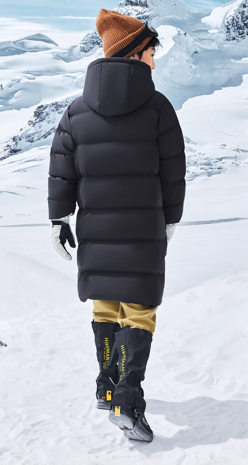 ERKE Kids Boys and Girls Warm Winter Windproof Long Down Jacket Black 130 5