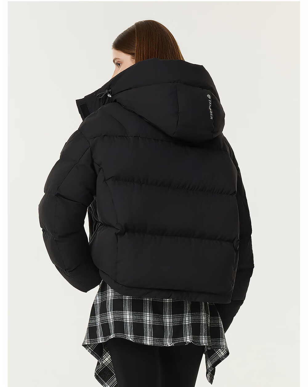 Tanboer Puff Down Jacket Women Detachable Hood Sports Warm Coat 2025 New 5530328D Xuefumi 155 6
