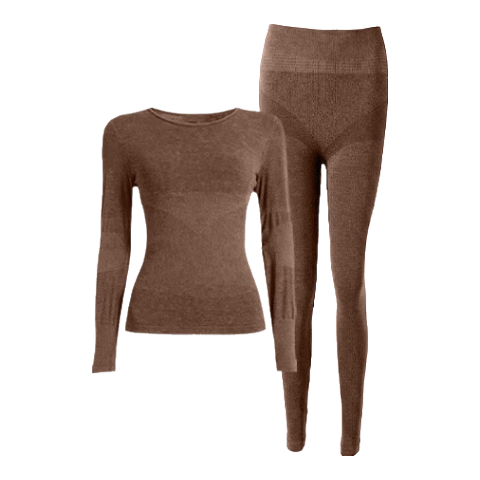 GRACEWELL Women's Thermal Underwear Set Slim Fit Stretch Cashmere Base Layer Autumn Winter Body Shaping