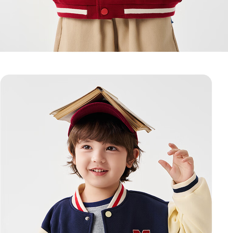 Badibadi Spring And Autumn Baseball Jacket, American Retro Style Coat for Men, Women And Children, Fashionable Sports Casual Wear, American Lettering, Size 90 8