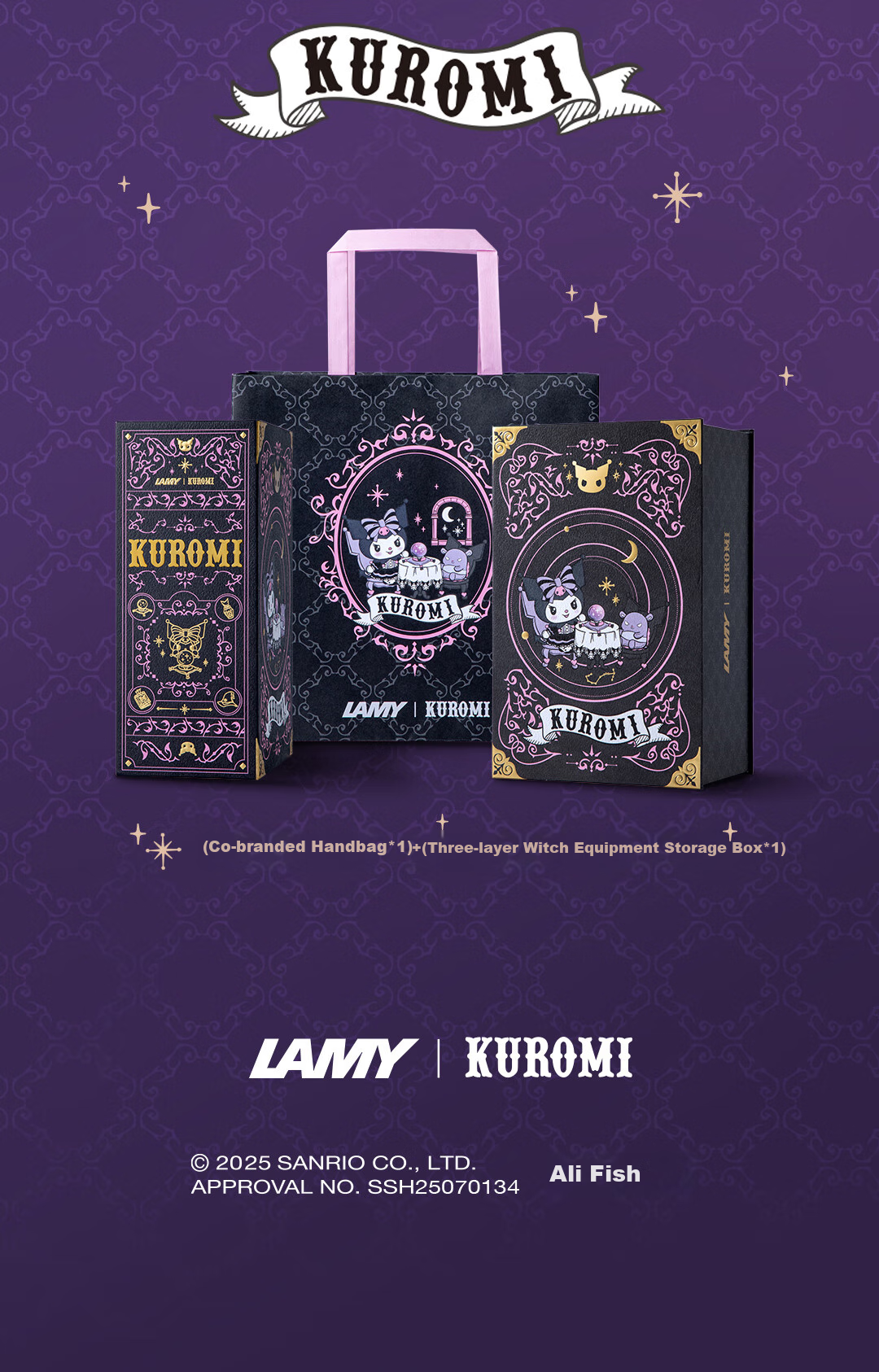 LAMY [Mid-Autumn Festival Gift] LAMY Fountain Pen Gift Box Kuromi Co-Branded Signature Pen Set Student Posture-Correcting Stationery Gift for Girls Exam Holiday Present 0.5mm I 25