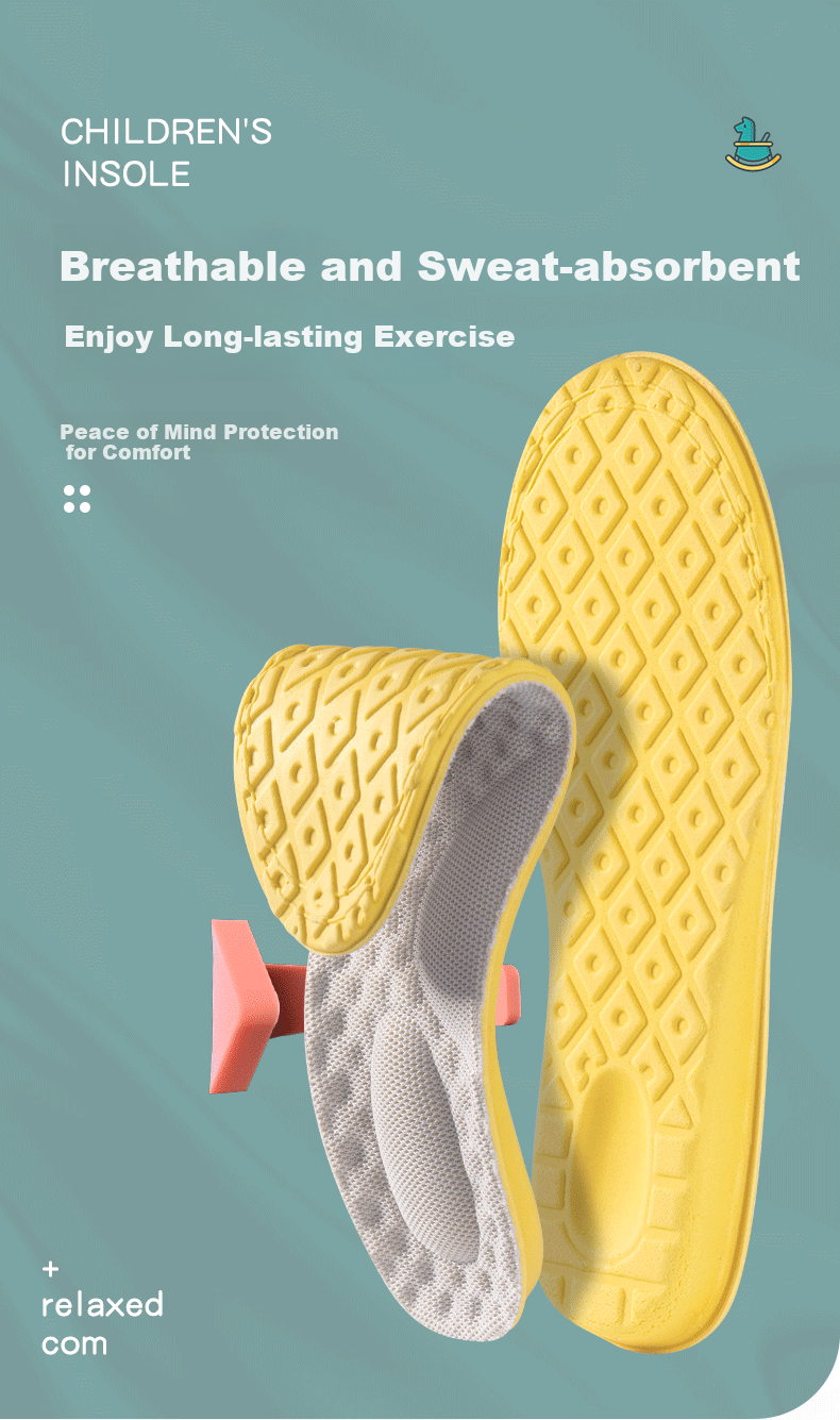 Maigaole 2 Double Latex Insoles for Children, Breathable, Sweat-Absorbing, Soft And Comfortable, High-Elasticity Shock-Absorbing, Suitable for Sports in Summer, Can Be Cut to Size, Beige, Size 29-31 2
