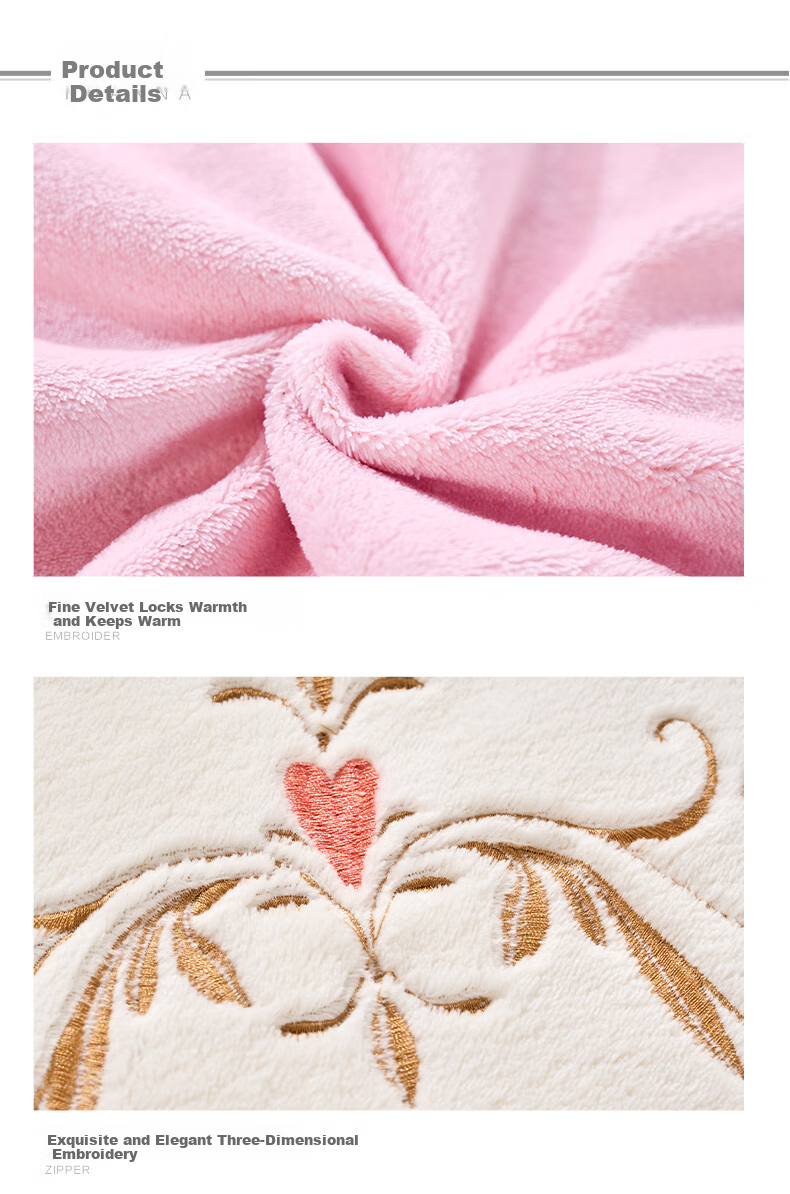 FUANNA Bedding Milk Velvet Four-Piece Set Autumn Winter, Double-Sided Warm Fleece Anti-Static Set Double Size Duvet Cover 230*229cm 12