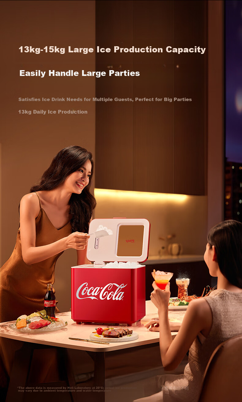 Coca-Cola Ice Maker, Home Small UV Sterilization Ice Maker, Compact Bullet Ice Mini Dorm Ice Maker, Low Power Fully Automatic Portable White 3