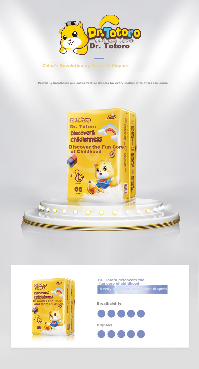 Longmaoboshi Surprise Diapers, XL Size, 44 Pieces [11-13kg], Ultra-Thin, Dry, Baby Diapers, Soft And Breathable 2
