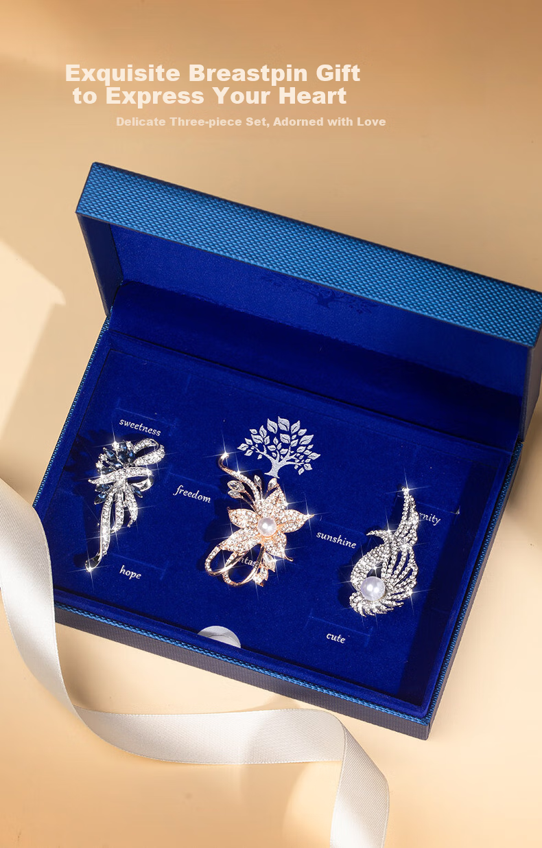 Mini&Yaya High-End Brooch Gift Box Set for Women, Luxury Elegant Valentine's Day Birthday Present for Girlfriend 1