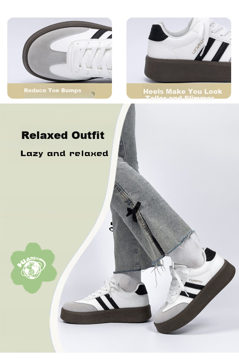 HUANQIU Women's Shoes, Trendy Versatile Sneakers for Women, 2026 New Summer Style, Women's Sports Casual Shoes, Thick-Soled Training Shoes for Wome 4