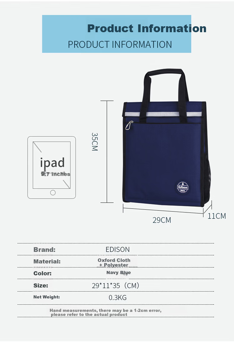 Edison Art Supply Bag for Primary, Middle And High School Students' Tutoring, Lightweight Reflective Adult Handbag BX01-1 3