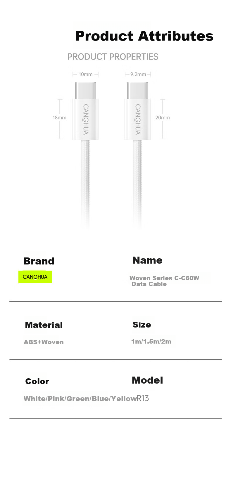 CangHua [Car Spring Retractable] Compatible with Apple IPhone 18/17/16/15 Charging Cable, Dual-Head Type-C Data Cable, PD60W Fast Charging, Ctoc Phone Car Carplay 12