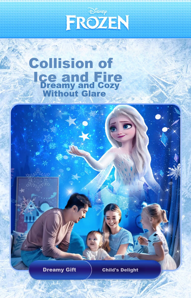 Disney Elsa Princess Children's Toy, Birthday Gift for Girls Aged 7-14, Starry Sky Projection Lamp, Elsa Music Box, Musical Box 12