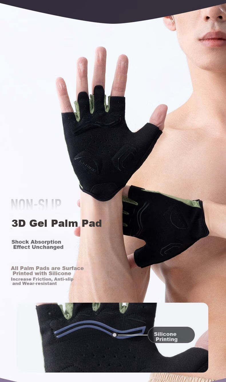 Li-Ning Fitness Gloves for Men, Pull-Up Bar, Weightlifting, Gym Equipment Training, Women's Sports, Cycling, Palm Protection, Wrist Support, Non-Slip, Anti-Callus 5