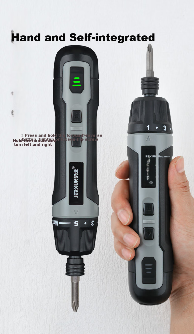 JERXUN Electric Screwdriver, Rechargeable Driver, Mini Electric Drill, Multi-Function Set with High Torque, Wireless Lithium Battery Drill 2