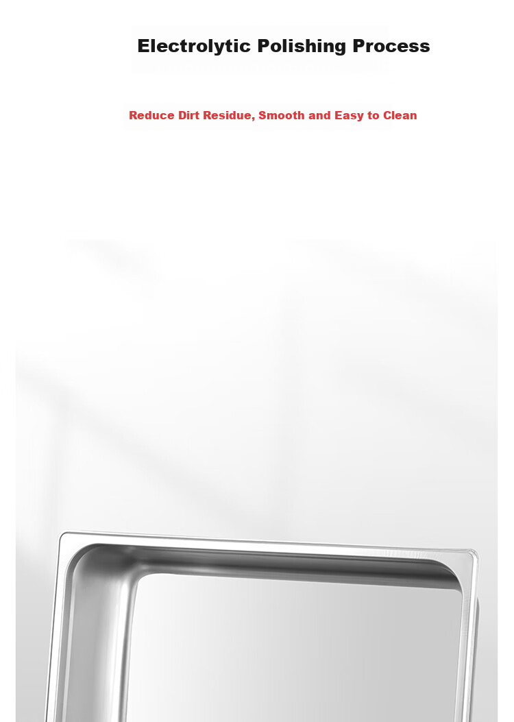 Baijie Stainless Steel Divided Plate, Square Commercial Portion Tray, 1/1 Cafeteria Serving Tray, Food Container, 15cm Fast Food Tray (Lid Not Included) 7