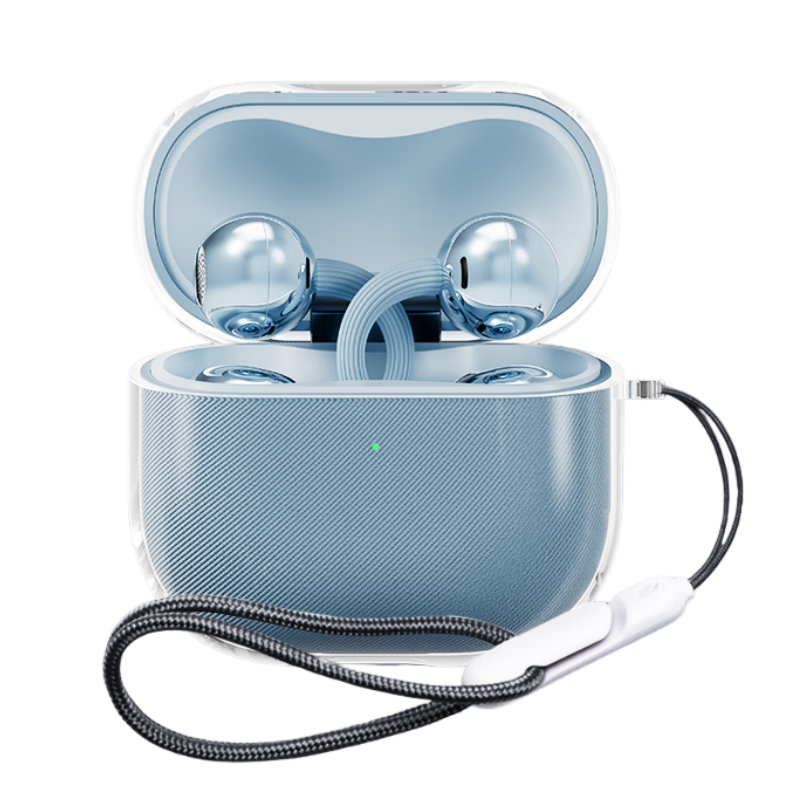 ESCASE Huawei FreeClip2 Protective Case Ear Clip Earphone Cover Wireless Bluetooth Storage Box Shockproof Dustproof Transparent Silicone Soft Case with Lanyard