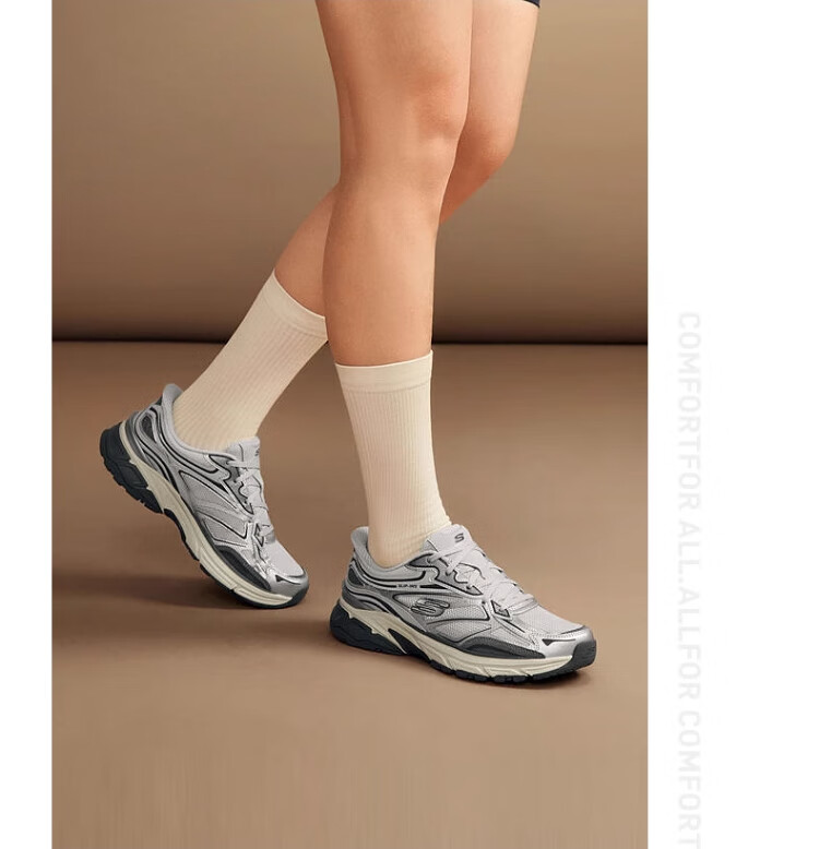 Skechers Silver Wing Women's Dad Shoes Casual Fashion Comfortable Height Increasing Sneakers 150711 40