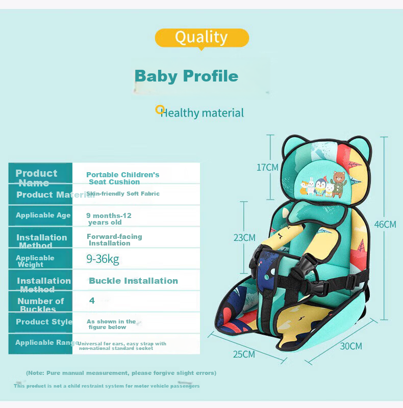 Dijialun Car Child Seat Cushion, Simple Portable Safety Belt Fixer, Shoulder Pad, Cartoon Girl Seat Cushio 8