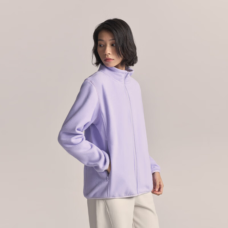 JD Original Fleece Jacket, Anti-Static Fleece Coat, Warm Sweatshirt, Women's New Clothing, Gift-Giving, Misty Purple, 2XL
