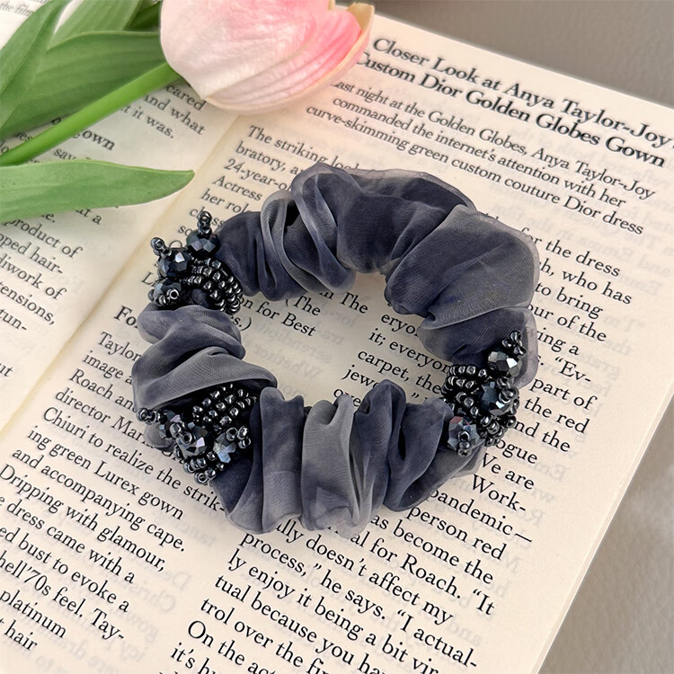 Xiangwan Elastic Hair Tie Scrunchie Mesh Flower Hair Band High Elasticity Hair Rope Birthday Gift for Women 12