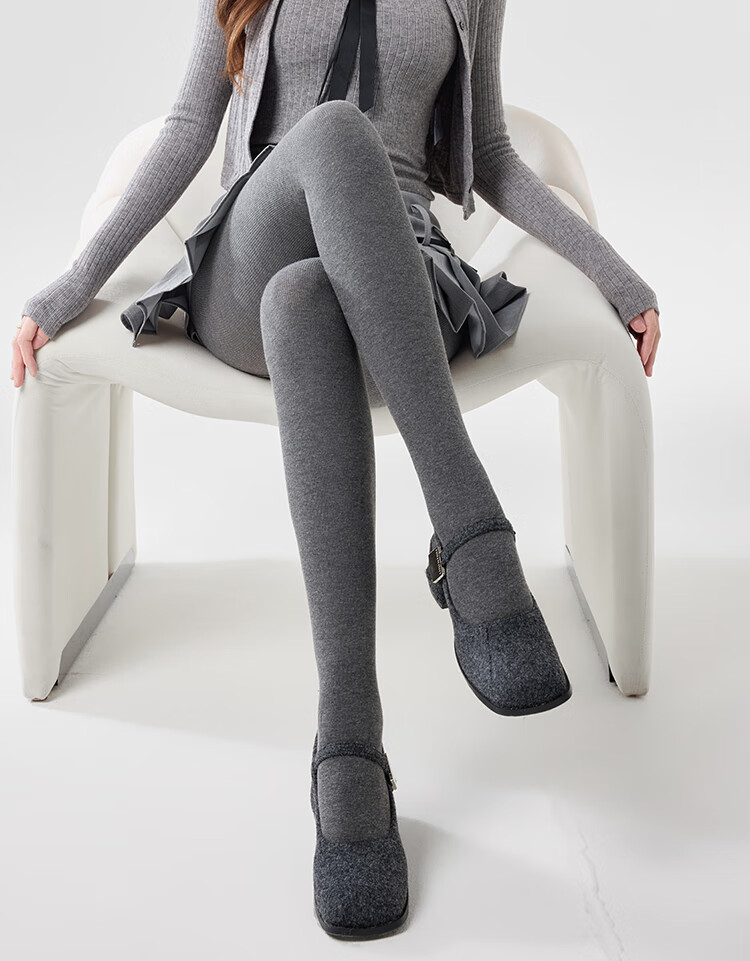 Ordifen Women's Wool Leggings Autumn Winter Solid Color Hip-Lifting Tummy Control Footed Slim Fit New Tights 1