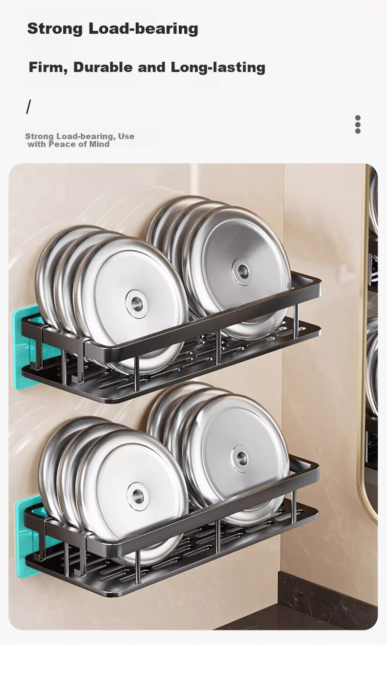 Jingjiayi Dormitory Bedside Storage Basket, Bathroom Organizer Shelf, No Drilling Required, Wall-Mounted Washroom Iron Art Storage Rack 8