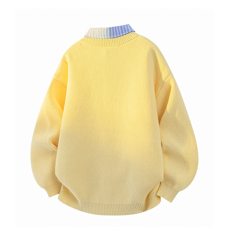 Jeanswest Men's Autumn Winter Trendy Two-in-One Cotton Knit Sweater Casual Business Warm Pullover Top 4