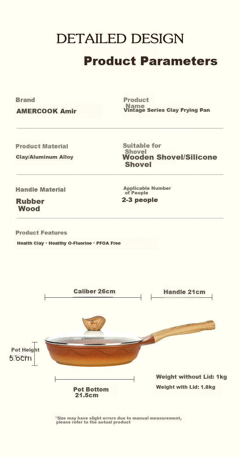 Amercook Non-Stick Cast Iron Skillet for Frying, Eggs, Steak, And Pancakes, Compatible with Gas And Induction Stoves 25
