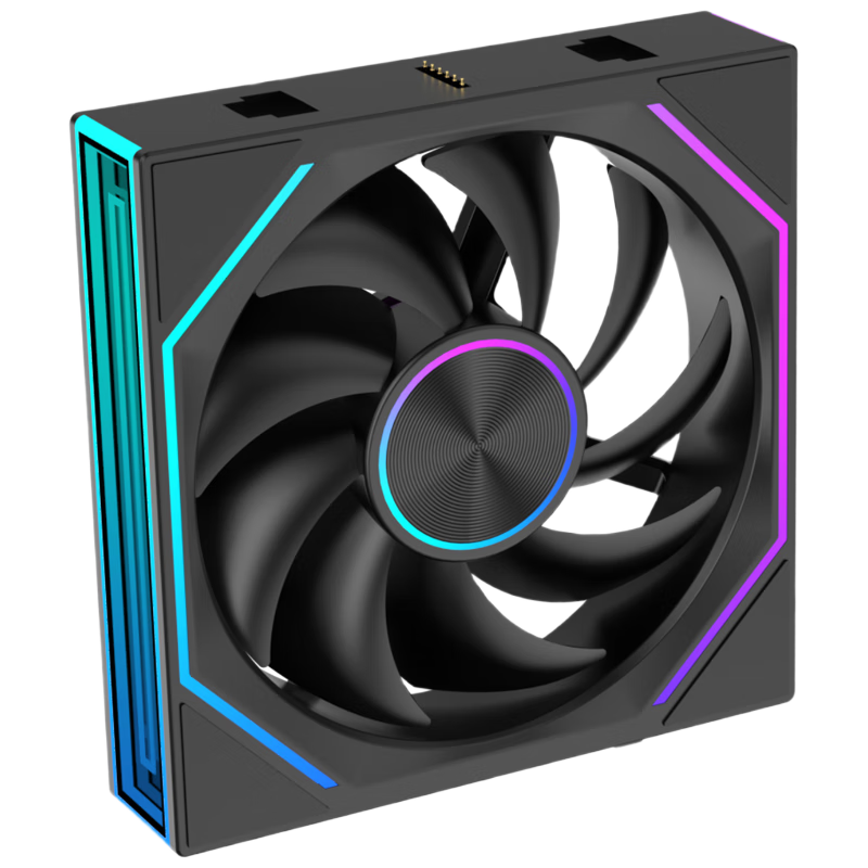 Raleigh Cool PinCool PRO Building Block Fan Black Genuine Blade Single Wireless Modular 12CM Case Fan Water Cooling RGB Sync 5V 3-Pin ARGB PWM Temperature Control Speed Adjustment