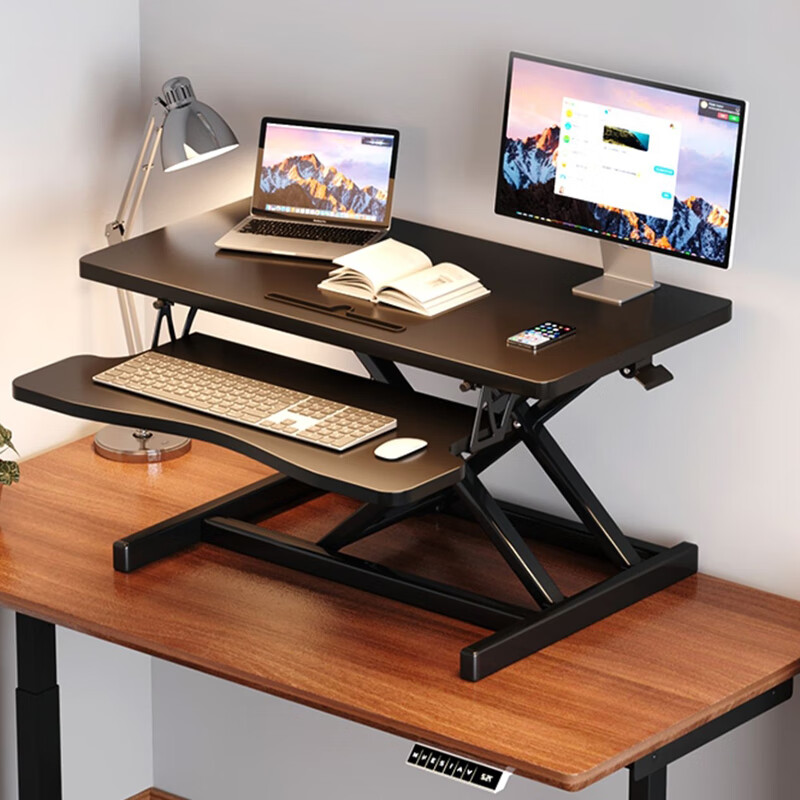 Zhuobo Computer Desk Office Standing Adjustable Folding Desk CZ09 Black Single Layer 80*40cm