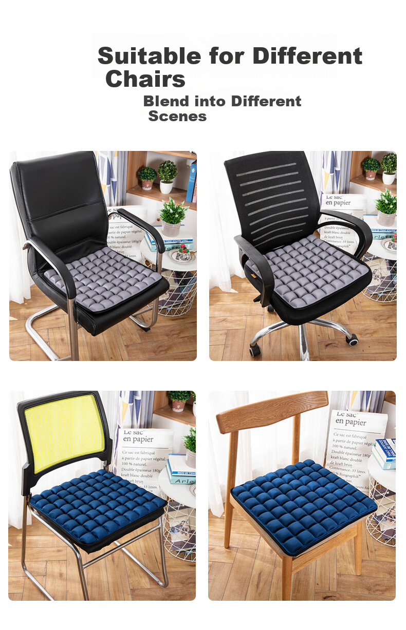 Dijialun 5D Pressure-Relieving Car Seat Cushion, Front Single-Seat Square Pad, Non-Airbag Inflatable Office Seat Cushion, Buttocks-Shaping Wheelchair 3D Comfortable Breathable Long-Sitting Car Seat Four Seasons Pad, 45*45 Black 3