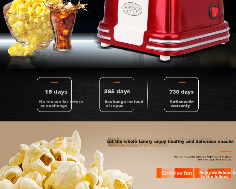 Nostdeqi Popcorn Machine New Year Gift Fully Automatic Commercial Dual-Use Popcorn Maker Spherical and Butterfly Shape Cinema Snack with Warming Function 2