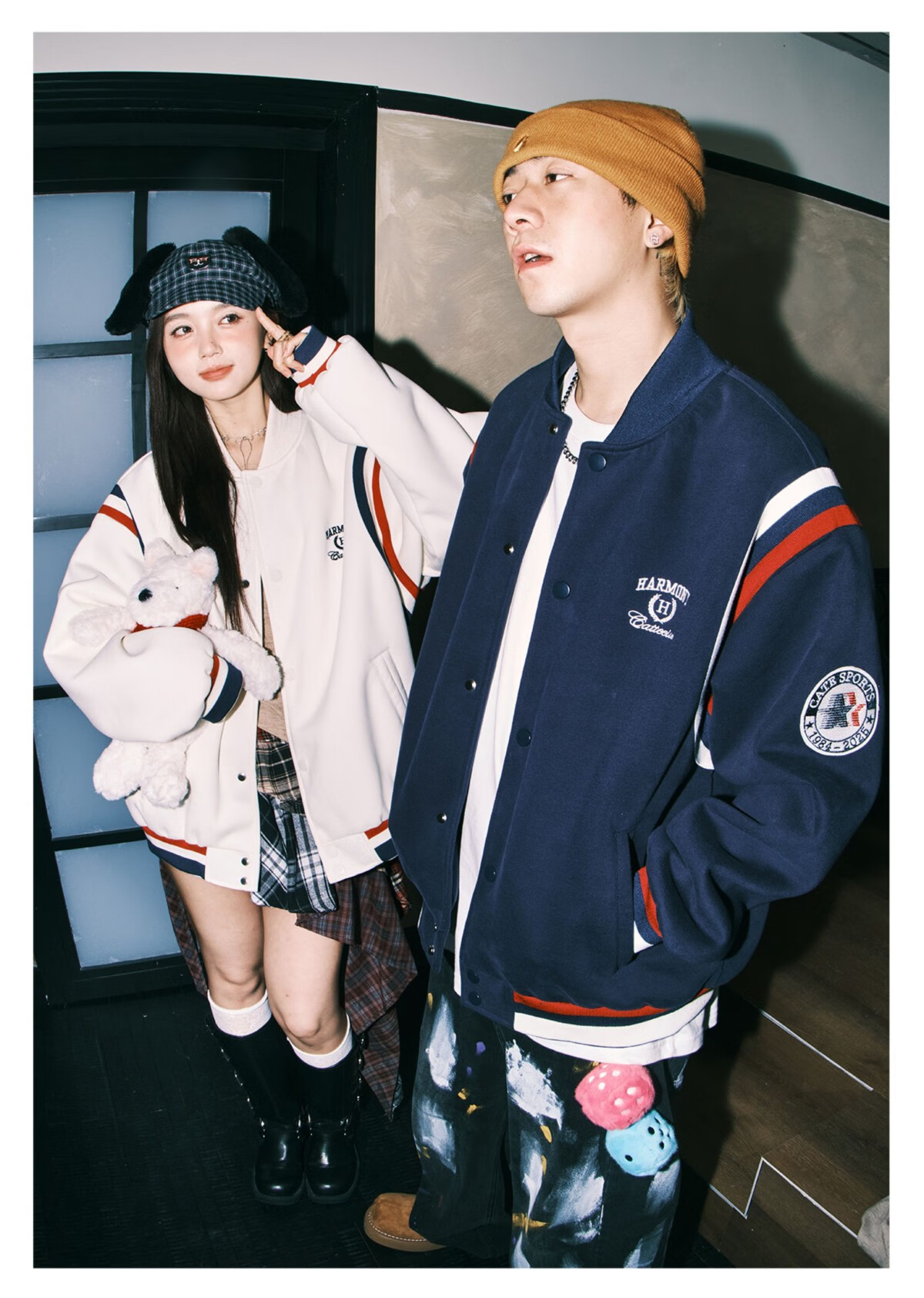 LEMANISM American Vintage Baseball Jacket Men 2025 Couple Style Trendy Cleanfit Navy Blue 2XL 2
