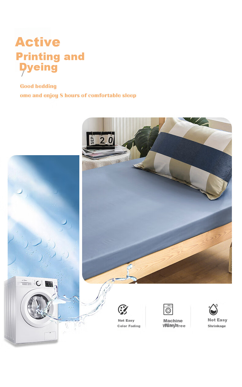 Yunjin Pure Cotton Dormitory Three-Piece Bedding Set for College Students, Bed Sheet And Duvet Cover for Single Bed, 0.9/1.2 Meter, Starry Gray 8
