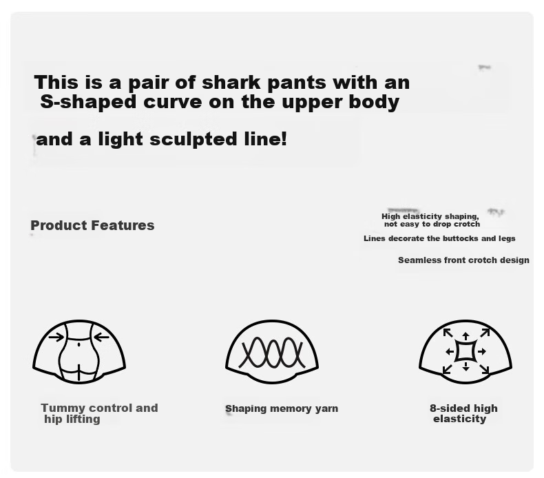Guniangjia [Liu Haocun's Choice] Shark Leggings for Women, High-Waisted Tummy Control And Butt-Lifting Shaping Yoga Pants, Nine-Point Capri Leggings 1