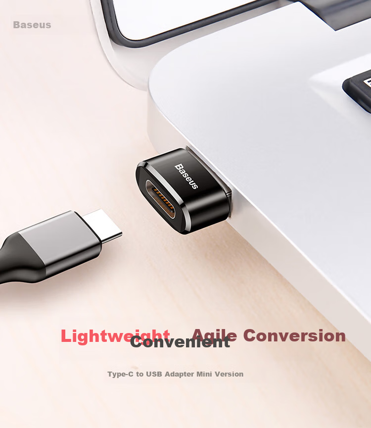 BASEUS USB to Type-C Adapter OTG, Compatible with Apple 18/17/16/15 Fast Charging, Type-C Port Converter, Suitable for Carplay, Headphones, Xiaomi, Huawei Phones And Laptops 1