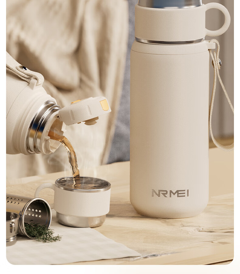 NRMEi Large Capacity Insulated Mug for Men and Women 316 Stainless Steel High-Quality Tea Separation Portable Car Travel Steeping Tea Cup 2