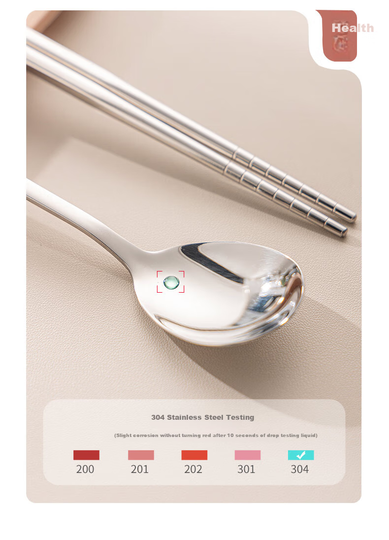 Guangyi Chopsticks, Tableware Student 304 Stainless Steel Chopsticks And Spoon Set, Office Worker Portable Cutlery GY7313 4