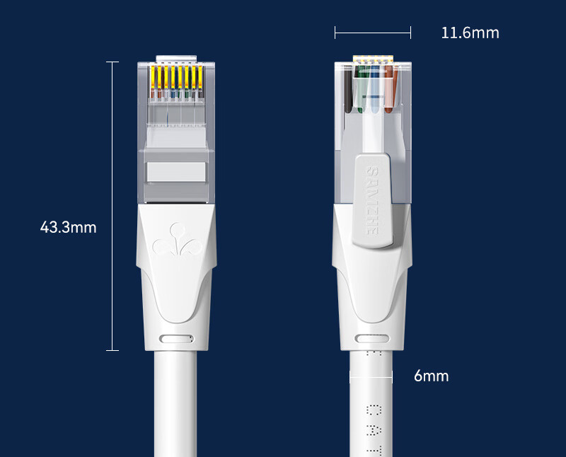 SAMZHE CAT6 Gigabit Ethernet Cable, 8-Core Twisted Pair, for Engineering, Home, Computer, Broadband, Surveillance, Unshielded Network Patch Cord, Pre-Made Network Cable, Black, 1 Meter, CAH-6010 11