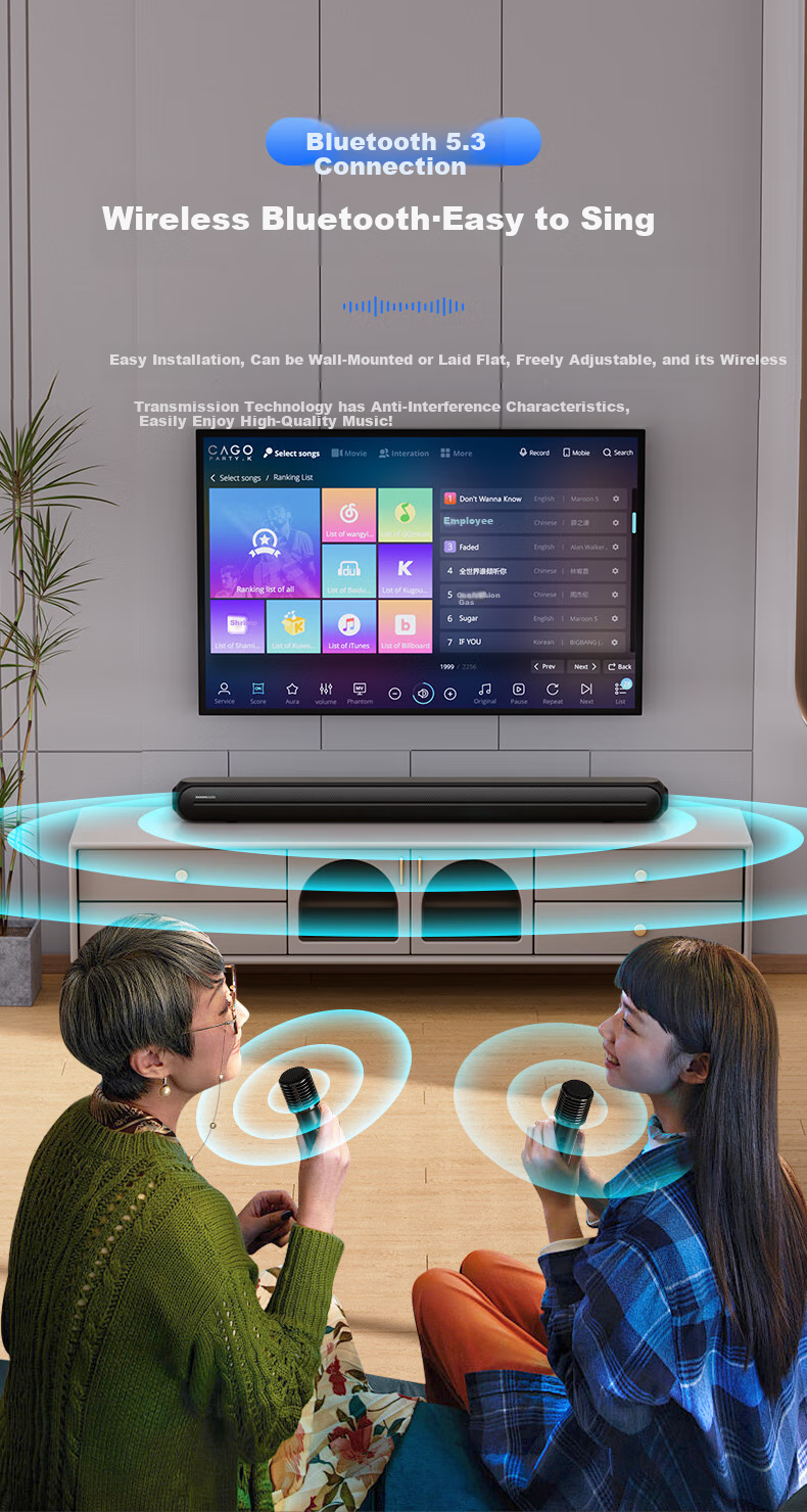 HANHONG_AUDIO 112K TV Soundbar, Home Theater KTV Package, All-In Speaker for Watching Movies And Singing, Stereo Surround Bluetooth Speaker, Karaoke Sound System for Indoor Use at Home 4