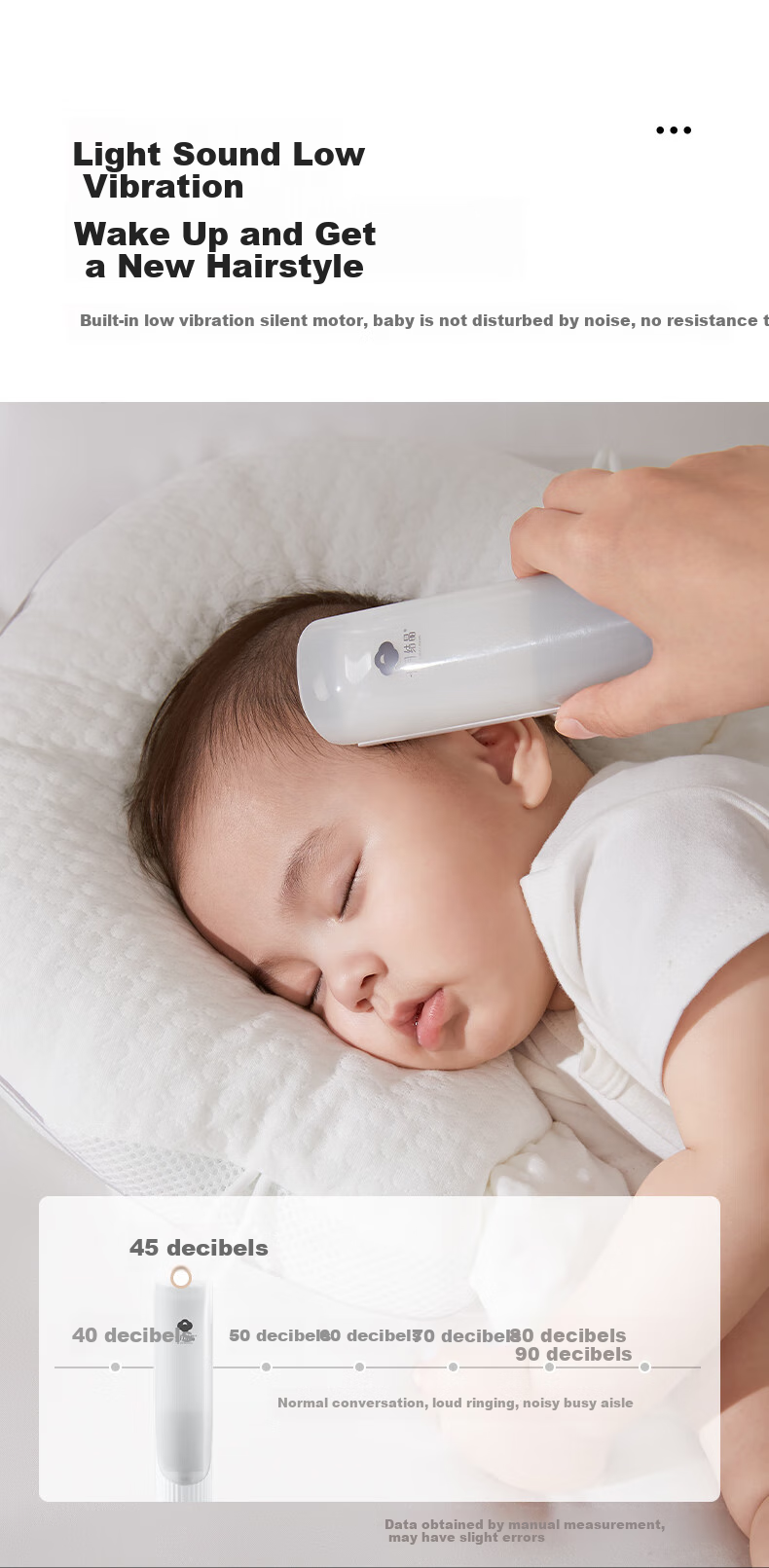 Shiyuejiejing Automatic Hair-Removing Baby Hair Clipper, Children's Hair Trimmer, Waterproof Low-Noise Quiet Hair Cutter Electric Shaver 13