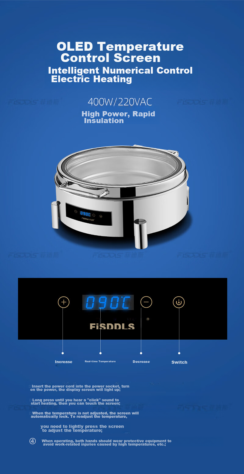 FISDDIS Self-Service Buffet Warmer, Smart Electric Heating Breakfast Food Warmer, SXL803-3 [57x42x22cm 3