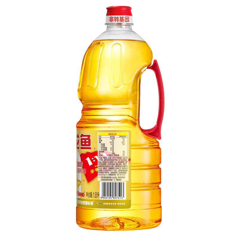 金龙鱼 食用油 非转基因 金装 黄金比例零反式脂肪食用植物调和油1.8L