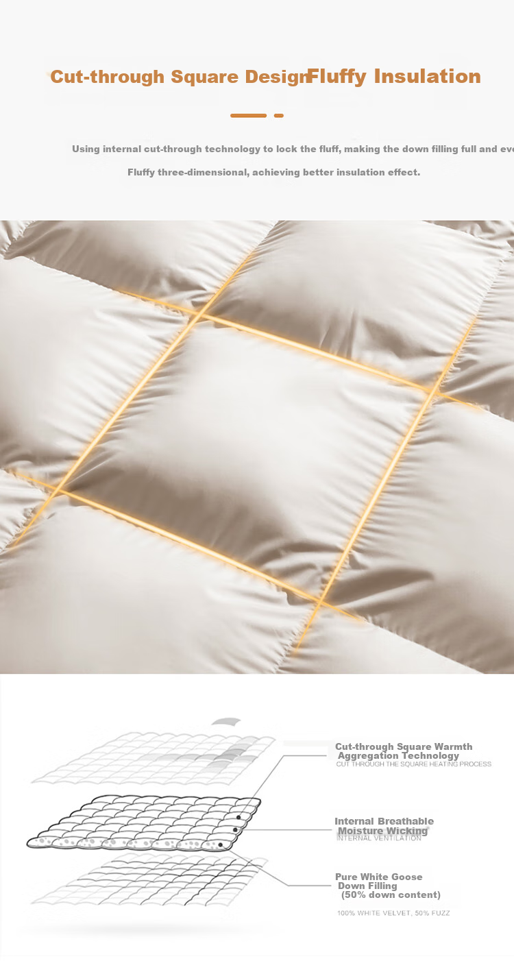FUANNA down Comforter, 50% White Goose Down, Winter Double Thick Duvet Insert, 1400g Filling, 203×229cm Starry Sky 10