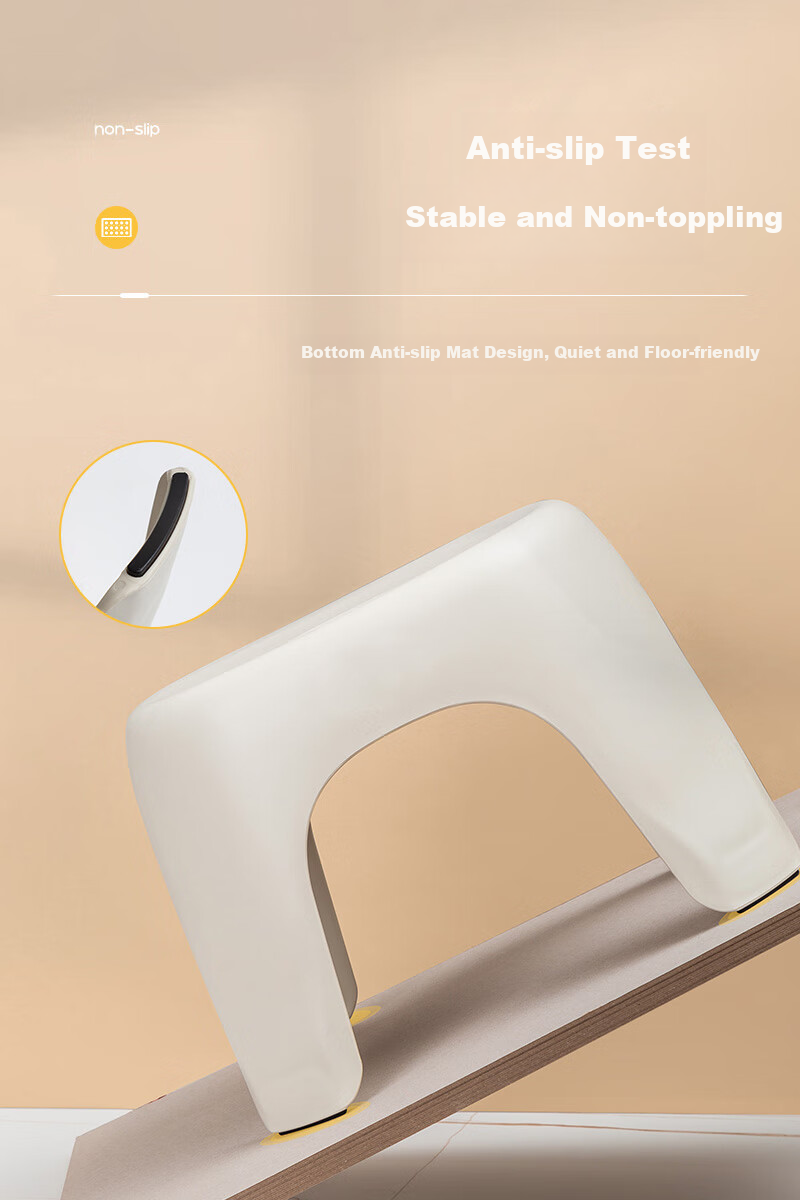 Guangduola Small Stool, Home Bathroom Shower Bench, Quiet Thickened Non-Slip Low Stool, Small Bench, Plastic Stool, Toilet Seat 4